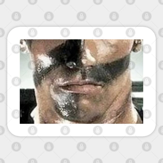 arnie commando face mask Sticker by thehollowpoint